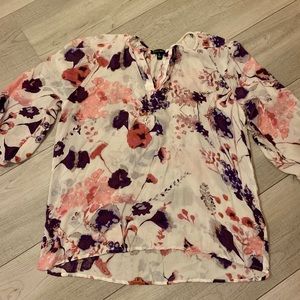 Willi Smith floral peasant blouse